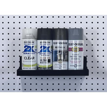 Triton Products 12 In. W x 6 In. D Black Epoxy Coated Steel Shelf for 1/8 In. and 1/4 In. Pegboard 76126BK